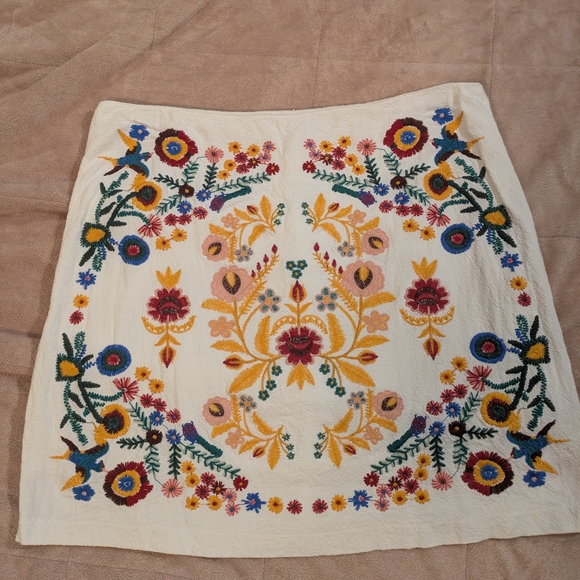 Umgee Cream Skirt with Multicolor Floral Design - Picture 4 of 10